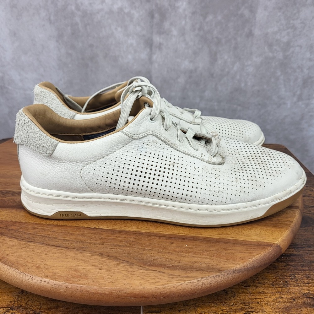 Johnston Murphy Daxton Sneakers Mens 8.5 White Leather U Throat‎ Shoes Sheepskin